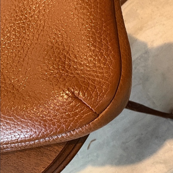 Fossil shoulder/Crossbody bag pebble leather brown brass hw 3 Ext. Pockets - Picture 14 of 17